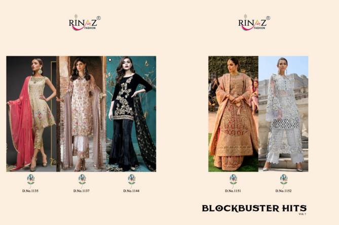 Rinaz Block Buster Hits 7 Latest Festive Wear Fox georgette with Heavy Embroidery and Diamond Work Pakistani Salwar Suits Collection
